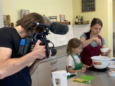 Dreharbeiten im Ernährungszentrum in Hoyerswerda